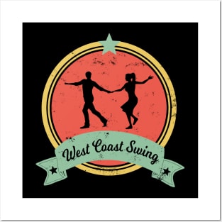 west coast swing wcs vintage washed out design Posters and Art